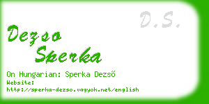 dezso sperka business card